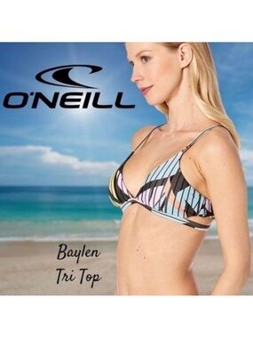 O'NEILL Baylen Tropical Print Adjustable Strap Triangle Bikini Top NWT/XL